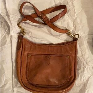 Used authentic burnt red Frye cross body bag